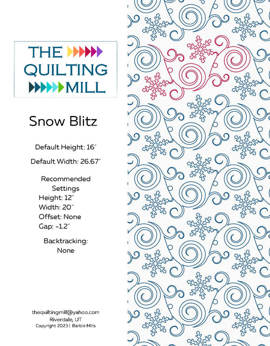 Snow Blitz Quilting Pattern by Barbie Mills