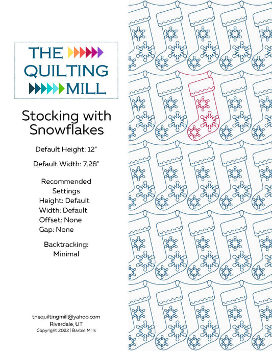 Stocking with Snowflakes Quilting Pattern by Barbie Mills