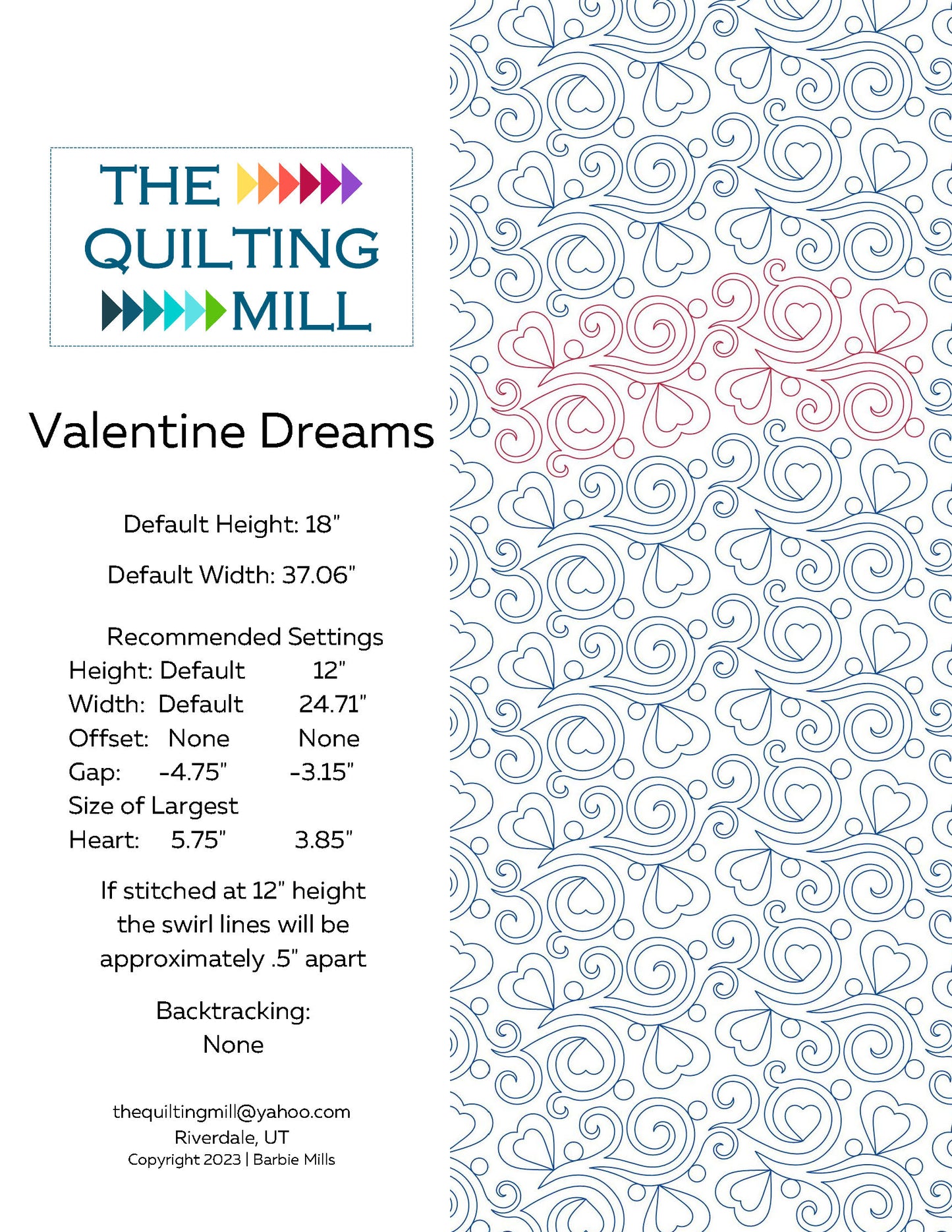 Valentine Dreams Quilting Pattern by Barbie Mills