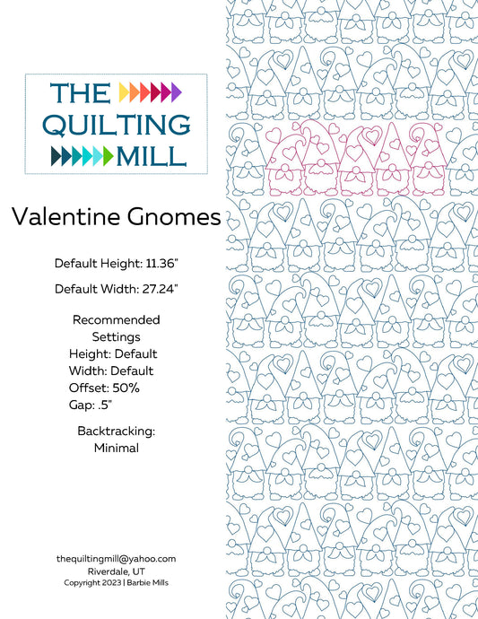 Valentine Gnomes Quilting Pattern by Barbie Mills