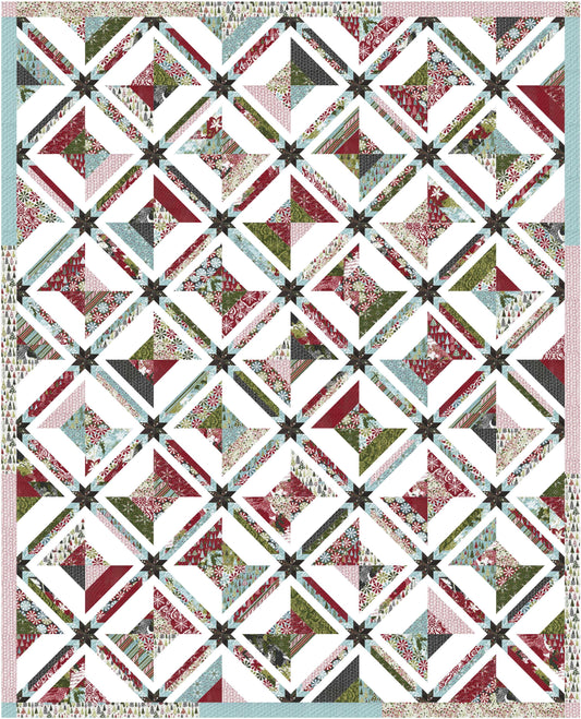Peppermint Bark Spools and Stars Quilt Kit