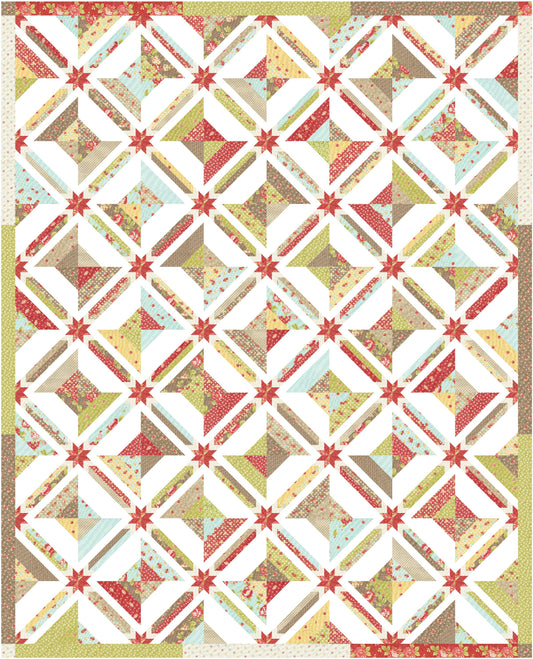 Stitched Spools and Stars Quilt Kit