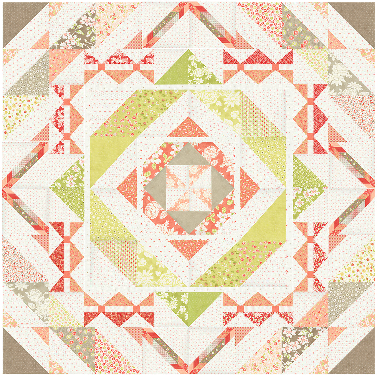 Strawberries and Rhubarb Hop Jack Quilt Kit